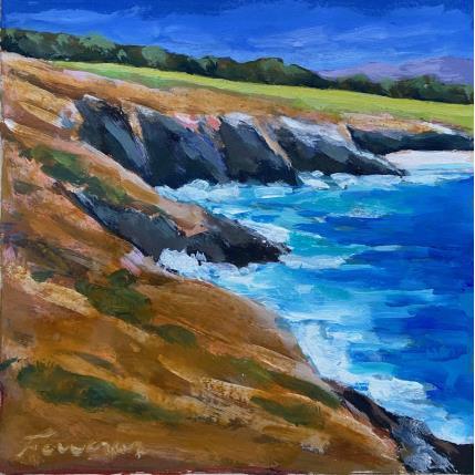 Peinture La côte découpée  par Foucras François | Tableau Figuratif Acrylique, Huile Marine