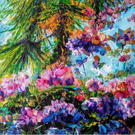 Peinture Palmiers et Rhodo par Amblard Florence | Tableau