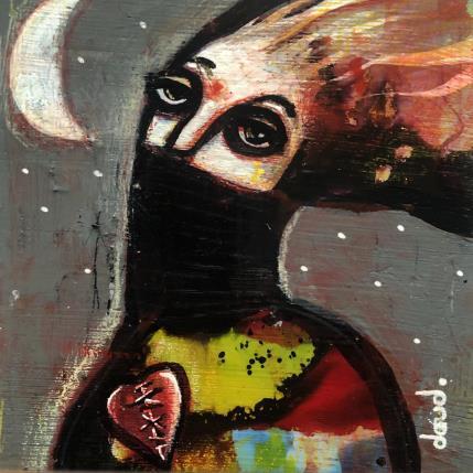 Peinture Quand l'idiot regarde le doigt par Doudoudidon | Tableau Art Singulier Acrylique Portraits, Scènes de vie