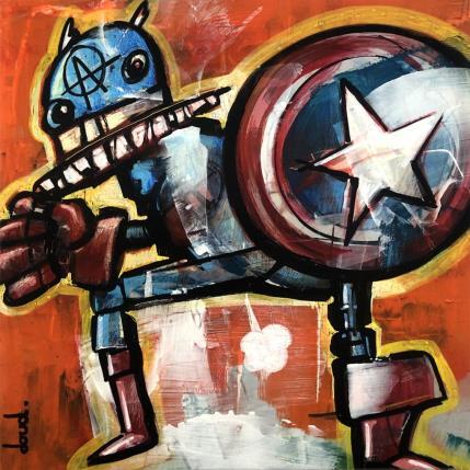 Peinture Captain Gaz par Doudoudidon | Tableau Art Singulier Acrylique Icones Pop, Portraits