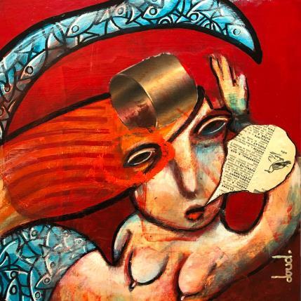 Peinture Bavarde comme l'océan par Doudoudidon | Tableau Art Singulier Acrylique Nu, Portraits, Scènes de vie