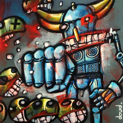 Peinture Goldoboules par Doudoudidon | Tableau Art Singulier Acrylique Icones Pop, Nu, Société