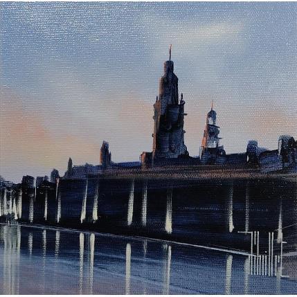 Peinture Les lumières de la Place par Guillet Jerome | Tableau Figuratif Huile Urbain