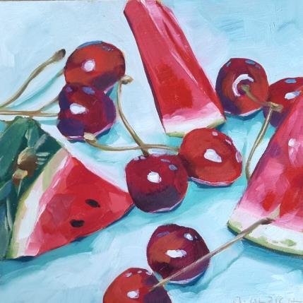 Peinture Red fruits par Ulrich Julia | Tableau Figuratif Bois, Huile