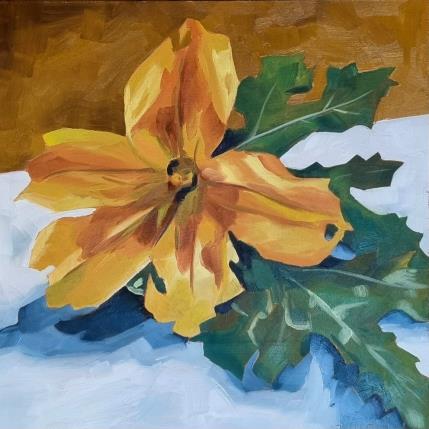 Peinture Zucchini blossom par Ulrich Julia | Tableau Figuratif Bois, Huile
