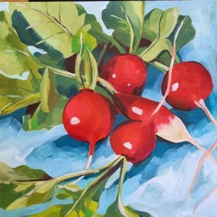 Peinture radishes from the garden par Ulrich Julia | Tableau Figuratif Bois, Huile