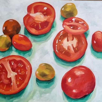 Peinture Summery tomatoes par Ulrich Julia | Tableau Figuratif Bois, Huile