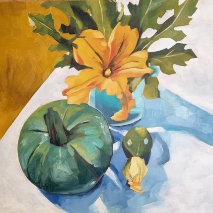 Peinture Zucchini bouquet par Ulrich Julia | Tableau Figuratif Bois, Huile