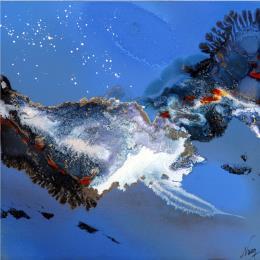 Painting C2753 by Naen | Painting Abstract Acrylic, Ink Marine, Nature