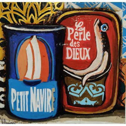 Peinture Latas sardinas de oro par Villanueva Puigdelliura Natalia | Tableau Figuratif