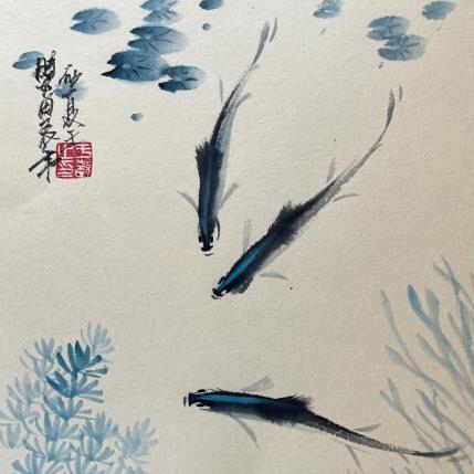 Peinture Happy fish par Yu Huan Huan | Tableau Figuratif Encre Animaux, Nature