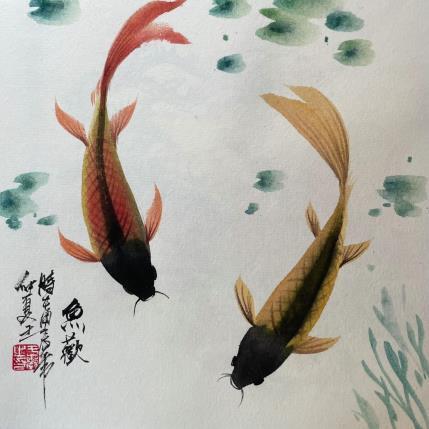Painting Happy fish by Yu Huan Huan | Painting Figurative Ink Animals