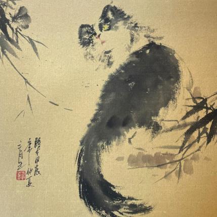 Peinture Cat par Yu Huan Huan | Tableau Figuratif Encre Animaux