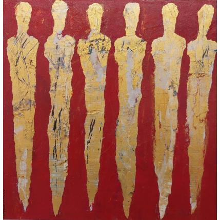 Peinture Eclat d'or par Rocco Sophie | Tableau Art Singulier Acrylique, Collage, Sable