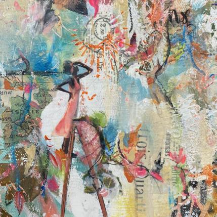 Painting Visionnaire by Bergeron Marie-Josée | Painting Surrealism Acrylic, Gluing, Oil