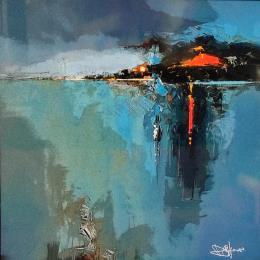 Painting Abstraction marine 2 by Castan Daniel | Painting Abstract Oil, Plexiglass