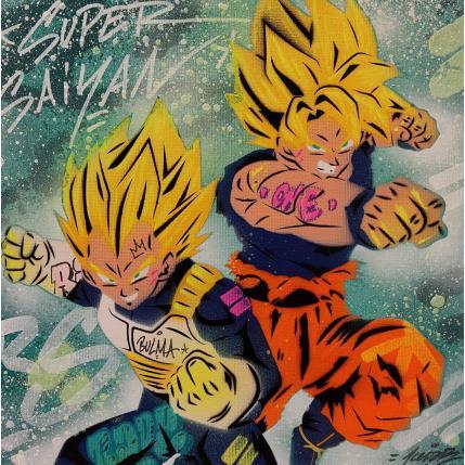 Peinture Son Goku Vegeta par Kedarone | Tableau Pop-art Acrylique, Graffiti Icones Pop