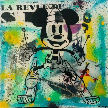 Peinture Mickey ski par Kikayou | Tableau Pop-art Acrylique, Collage, Graffiti Icones Pop