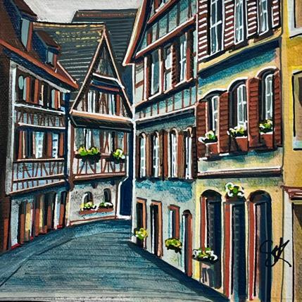 Peinture Ruelle Bleutée de la petite France, Strasbourg par Touras Sophie-Kim  | Tableau Réalisme Huile Natures mortes