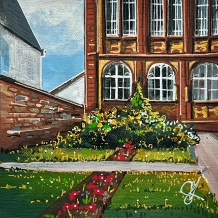 Peinture Parc de l'école st Georges en Alsace par Touras Sophie-Kim  | Tableau Réalisme Acrylique Architecture, Paysages, Urbain