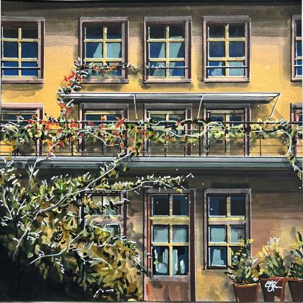 Peinture Fenetre sur cour, Strasbourg par Touras Sophie-Kim  | Tableau Réalisme Acrylique Architecture, Paysages, Urbain