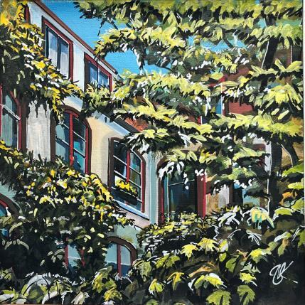 Peinture Ecrin de verdure, rue des Orfèvres, Strasbourg par Touras Sophie-Kim  | Tableau Réalisme Huile Natures mortes