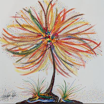 Peinture L'arbre bienfaisant par Fonteyne David | Tableau Figuratif Acrylique Minimaliste