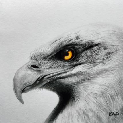 Peinture Aigle royal II par K'Arts | Tableau Figuratif Fusain Animaux, Société