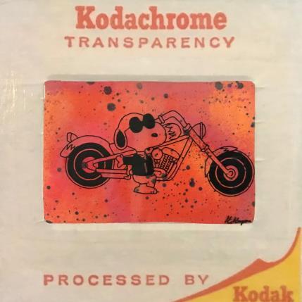 Peinture Snoopy harley diapo par Kikayou | Tableau Pop-art Acrylique, Collage, Graffiti Icones Pop