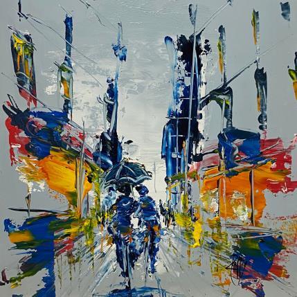 Peinture Sous la pluie par Raffin Christian | Tableau Figuratif Huile Urbain