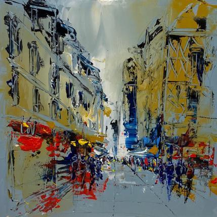 Peinture Balade en Ville par Raffin Christian | Tableau Figuratif Huile Scènes de vie, Urbain