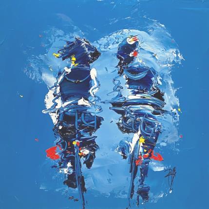 Painting Regard Complice by Raffin Christian | Painting Figurative Oil Life style