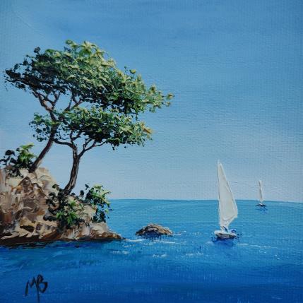 Peinture Bleu d'Azur par Blandin Magali | Tableau Figuratif Huile Paysages