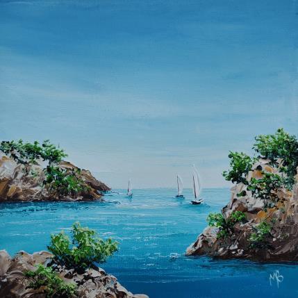 Peinture Au milieu des calanques par Blandin Magali | Tableau Figuratif Huile Paysages