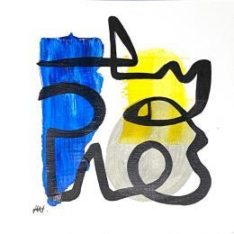 Painting July by the sea by Elliot Clara | Painting Abstract Acrylic, Ink Marine, Pop icons