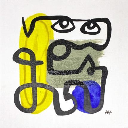 Peinture Curious thing par Elliot Clara | Tableau Abstrait Acrylique, Encre Portraits