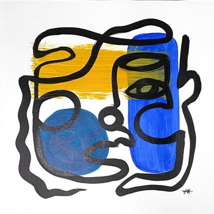 Peinture Concerned par Elliot Clara | Tableau Figuratif Acrylique, Encre Portraits