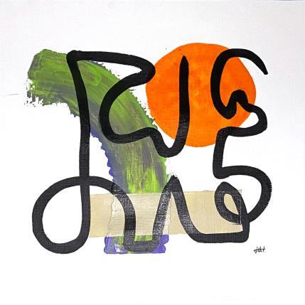 Peinture Orange dance par Elliot Clara | Tableau Abstrait Acrylique, Encre