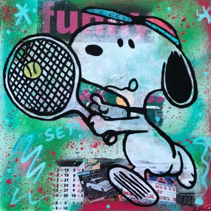 Peinture Snoopy tennis par Kikayou | Tableau Pop-art Acrylique, Collage, Graffiti Icones Pop