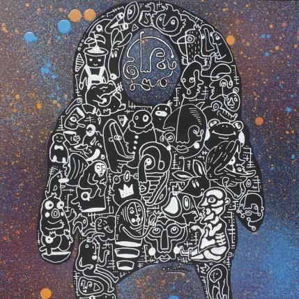 Peinture Doodle Man par Oocalme | Tableau Art Singulier Graffiti, Posca Animaux