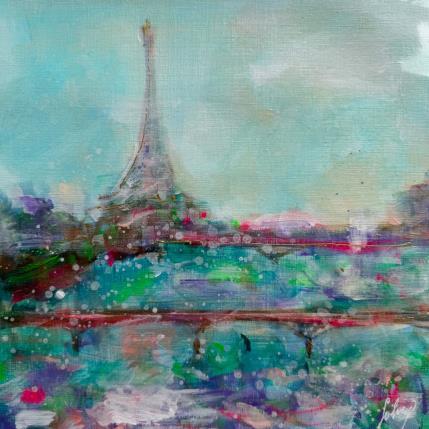 Peinture Eté à Paris par Solveiga | Tableau Figuratif Acrylique Architecture