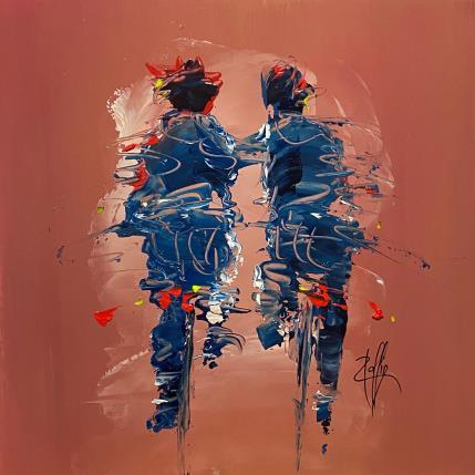 Peinture Nous deux par Raffin Christian | Tableau Figuratif Huile Scènes de vie