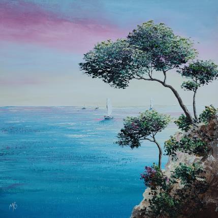 Peinture Soirée en Méditerranée par Blandin Magali | Tableau Figuratif Huile Paysages