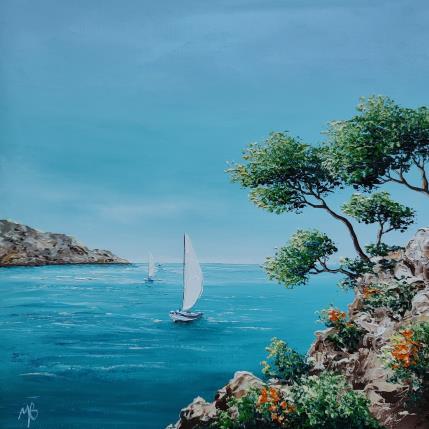 Peinture Longer le littoral par Blandin Magali | Tableau Figuratif Huile Paysages
