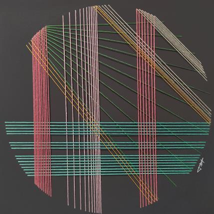 Peinture Filichroma 59 par Pinsard Marine | Tableau Matiérisme Textile Minimaliste