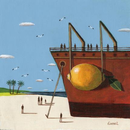 Peinture Débarquement par Lionnet Pascal | Tableau Surréalisme Acrylique Marine, Natures mortes, Scènes de vie