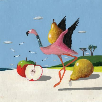 Peinture Flamant rose par Lionnet Pascal | Tableau Surréalisme Acrylique Animaux, Marine, Scènes de vie