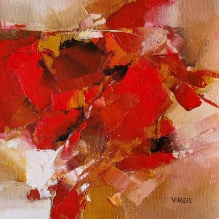 Peinture Red wind par Virgis | Tableau Abstrait Huile Minimaliste