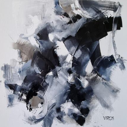 Peinture Black and white par Virgis | Tableau Abstrait Huile Minimaliste