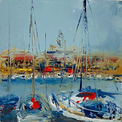 Peinture Juste au port par Raffin Christian | Tableau Figuratif Huile Marine
